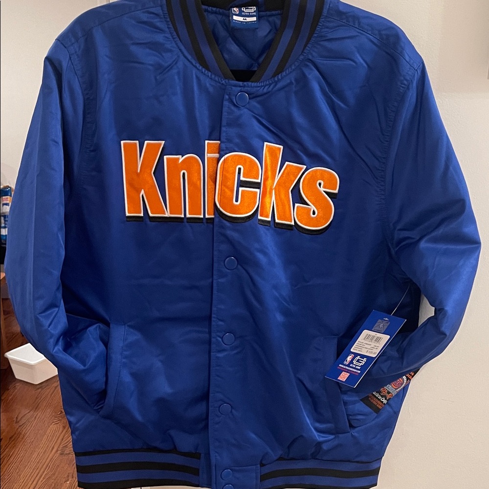 NBA Knicks Blue and Orange Bomber Jacket